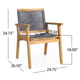 Mcgill Outdoor 3 Piece Acacia Wood Chat Set by Christopher Knight Home