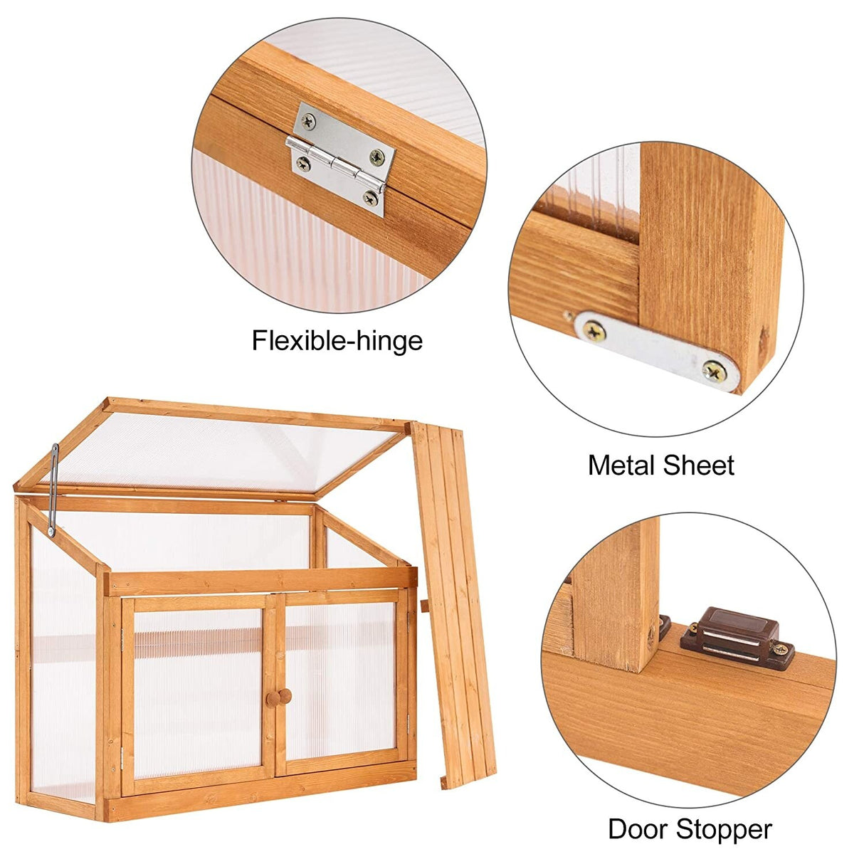 MCombo 2-Tier Cold Frame Greenhouse, Solid Wood 0160