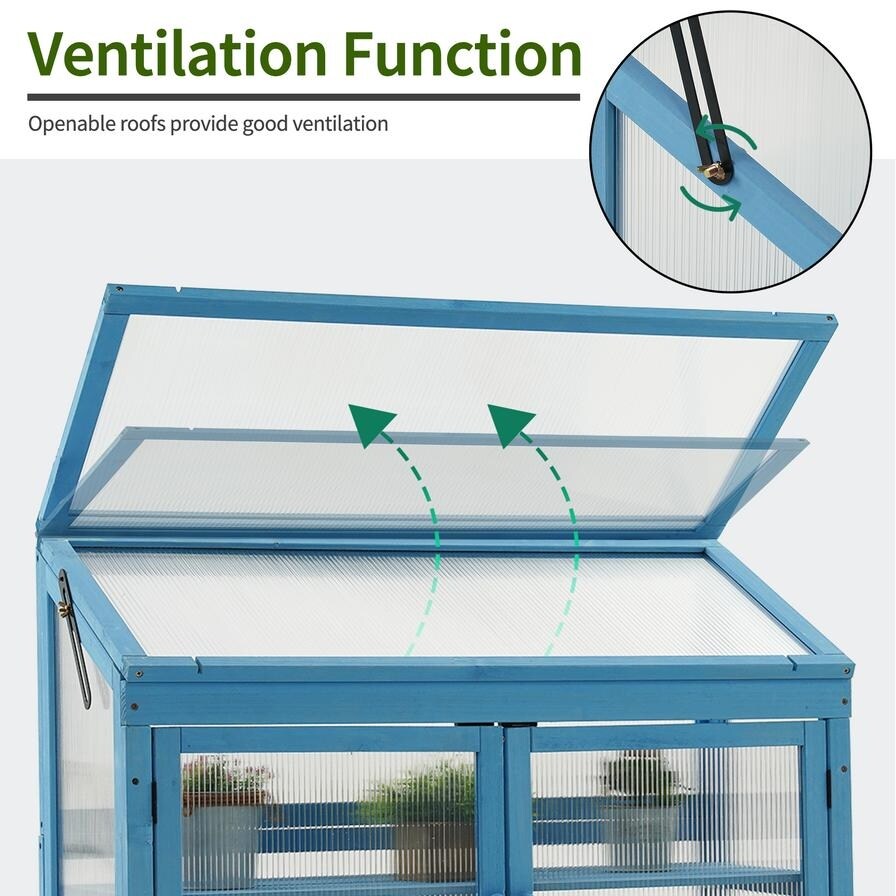 MCombo 2-Tier Cold Frame Greenhouse, Solid Wood 0160