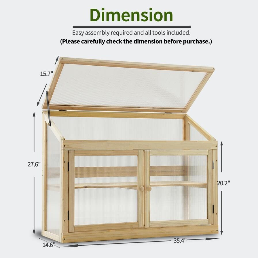 MCombo 2-Tier Cold Frame Greenhouse, Solid Wood 0160