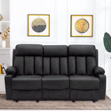 MCombo Electric Power Reclining Sofa with Heat & Massage, Faux Leather 6095/6075/6077