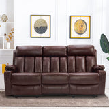 MCombo Electric Power Reclining Sofa with Heat & Massage, Faux Leather 6095/6075/6077