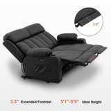 MCombo Electric Power Reclining Sofa with Heat & Massage, Faux Leather 6095/6075/6077