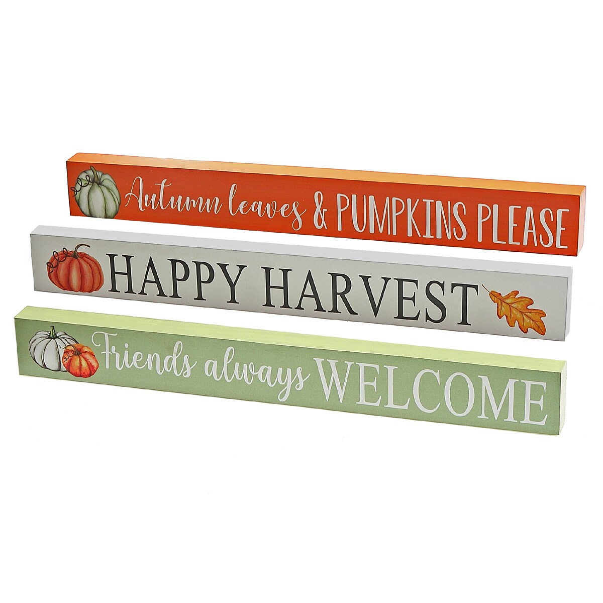 Mdf Rect. Table Blocks (Happy Harvest) (Asstd) - Set of 3