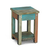 Meader Mango Wood Handmade Distressed Large Side Table by Christopher Knight Home