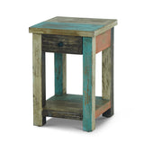 Meader Mango Wood Handmade Distressed Large Side Table by Christopher Knight Home