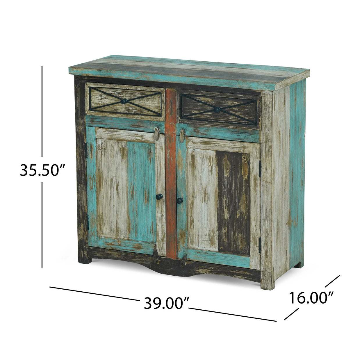 Meader Mango Wood Handmade Distressed Sideboard by Christopher Knight Home