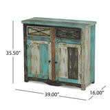Meader Mango Wood Handmade Distressed Sideboard by Christopher Knight Home
