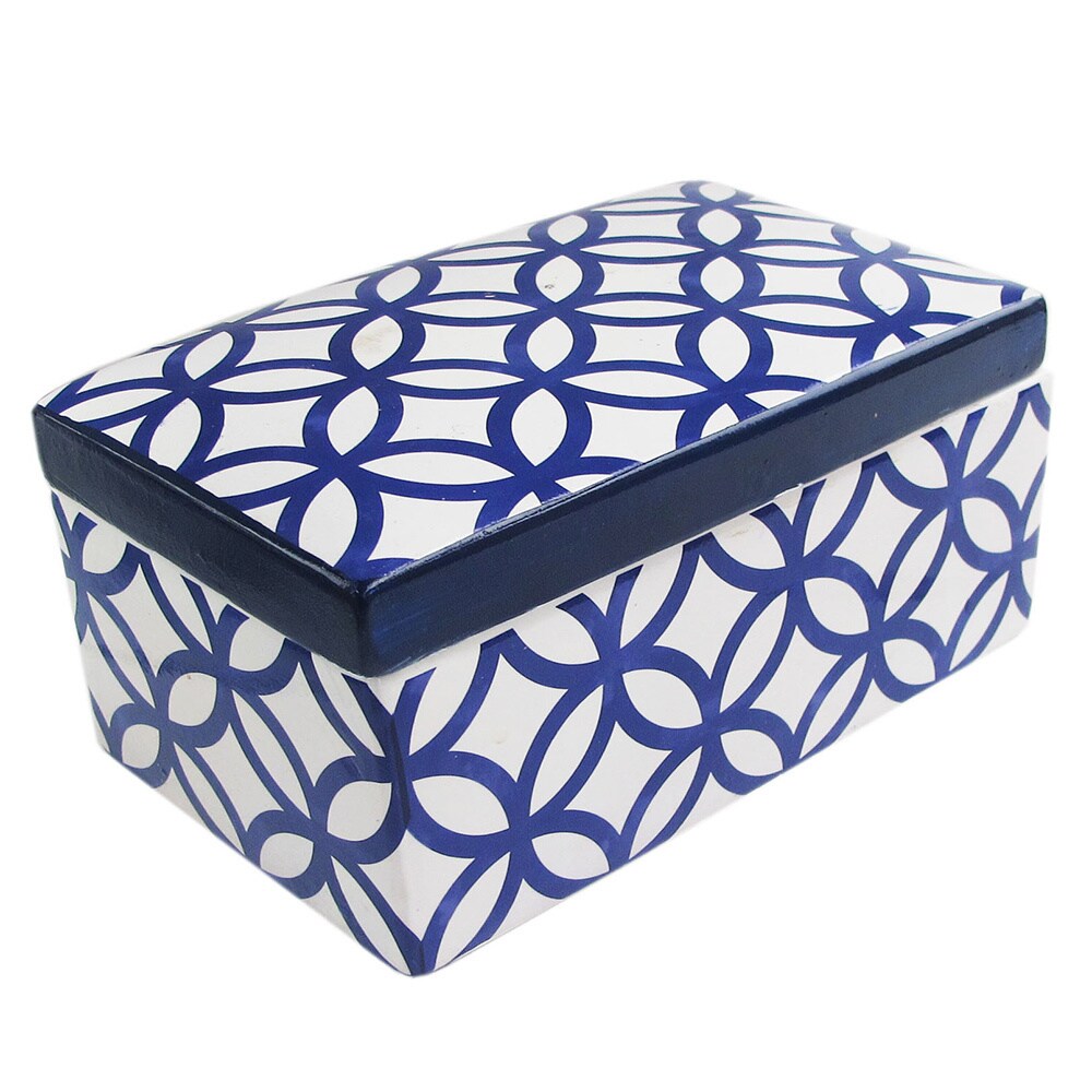 Medallion Circlee Blue Ceramic Box