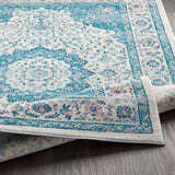 Medallion Contemporary Oriental Blue Area Rug - 5'3" x 7'6"