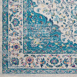 Medallion Contemporary Oriental Blue Area Rug - 5'3" x 7'6"