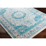 Medallion Contemporary Oriental Blue Area Rug - 5'3" x 7'6"