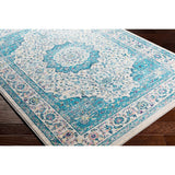 Medallion Contemporary Oriental Blue Area Rug - 5'3" x 7'6"