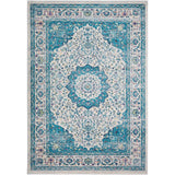 Medallion Contemporary Oriental Blue Area Rug - 5'3" x 7'6"