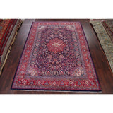Medallion Hand Knotted Bordered Sarouk Persian Oriental Area Rug - 13'8" X 10'3"