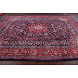 Medallion Hand Knotted Bordered Sarouk Persian Oriental Area Rug - 13'8" X 10'3"