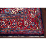 Medallion Hand Knotted Bordered Sarouk Persian Oriental Area Rug - 13'8" X 10'3"