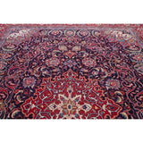 Medallion Hand Knotted Bordered Sarouk Persian Oriental Area Rug - 13'8" X 10'3"