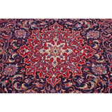 Medallion Hand Knotted Bordered Sarouk Persian Oriental Area Rug - 13'8" X 10'3"