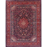 Medallion Hand Knotted Bordered Sarouk Persian Oriental Area Rug - 13'8" X 10'3"