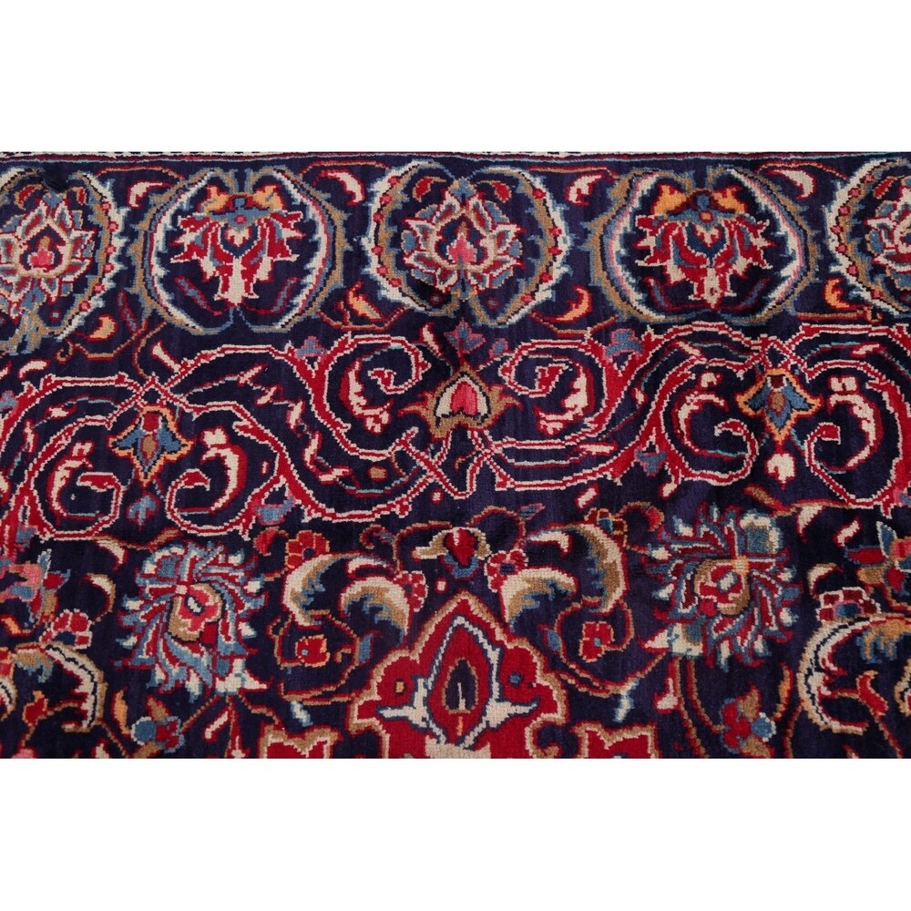 Medallion Hand Knotted Bordered Sarouk Persian Oriental Area Rug - 13'8" X 10'3"