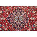 Medallion Hand Knotted Wool Vintage Kashan Persian Area Rug - 13'0" x 9'4"