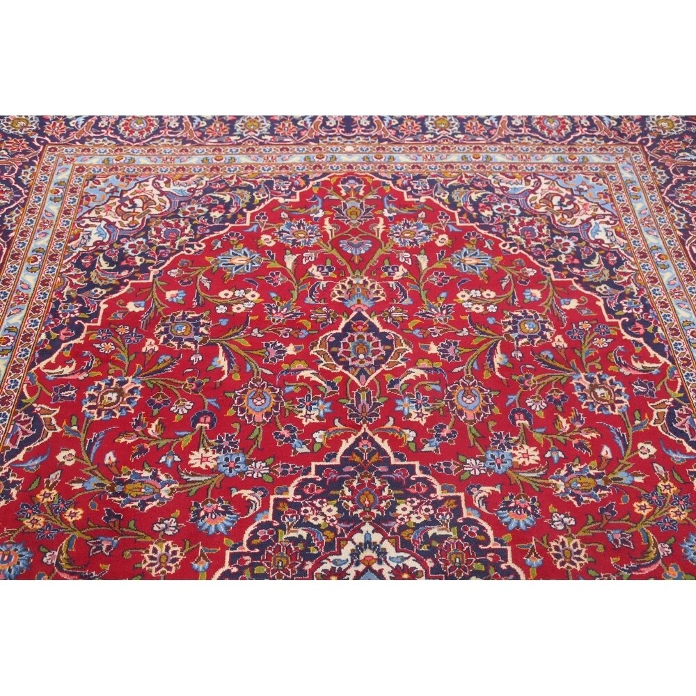 Medallion Handmade Genuine Wool Persian Area Rug For Living Room - 10'10" x 8'4"