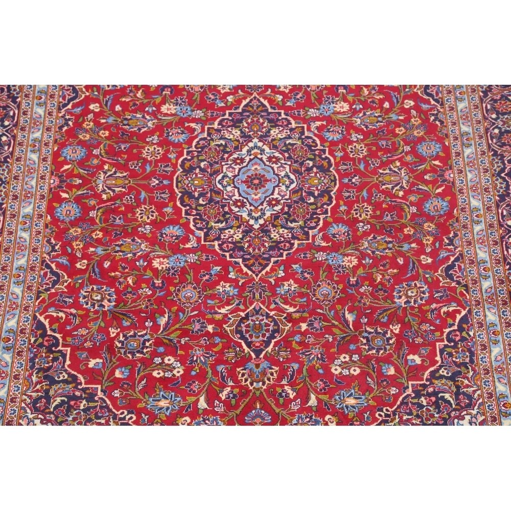 Medallion Handmade Genuine Wool Persian Area Rug For Living Room - 10'10" x 8'4"