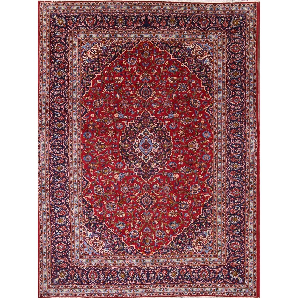 Medallion Handmade Genuine Wool Persian Area Rug For Living Room - 10'10" x 8'4"