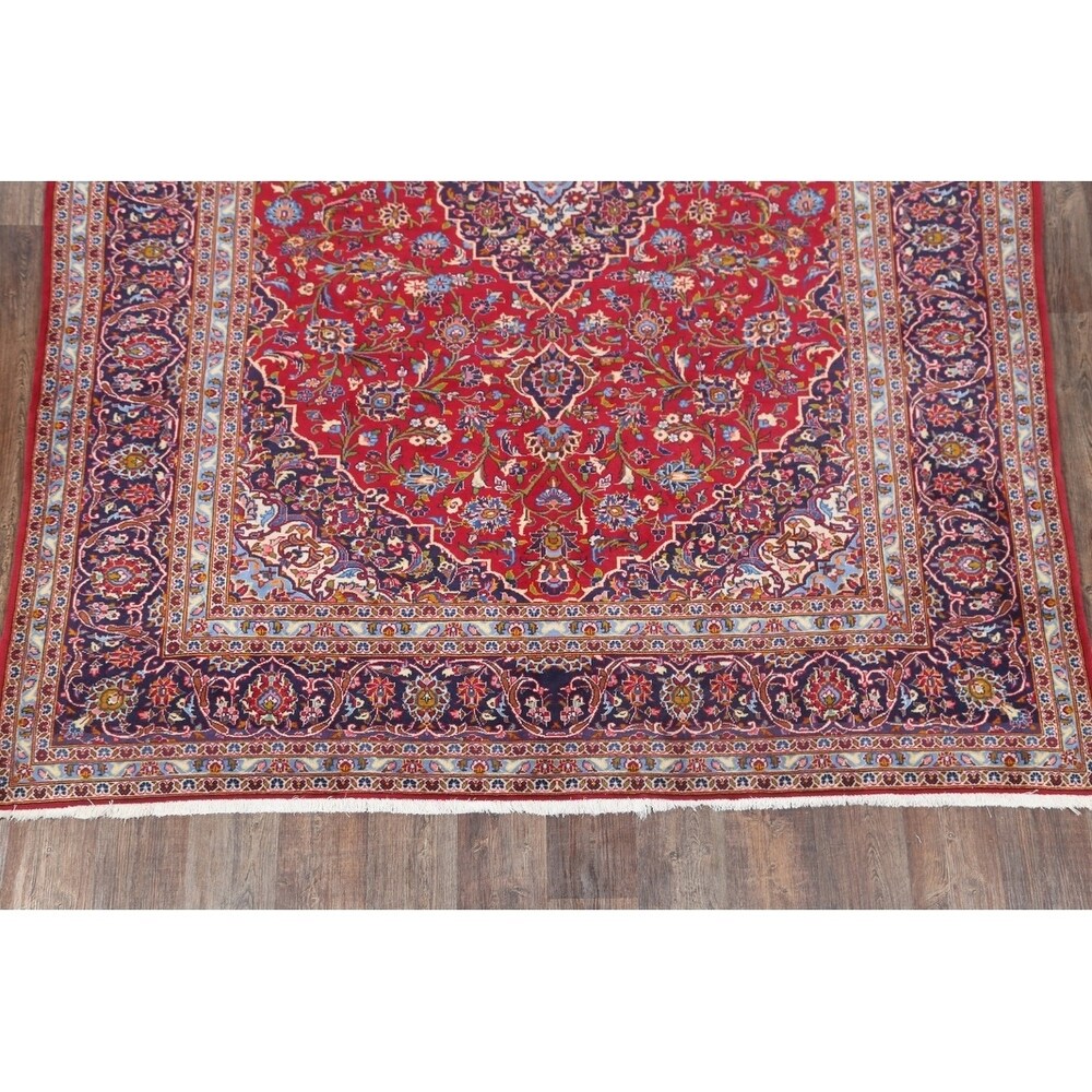 Medallion Handmade Genuine Wool Persian Area Rug For Living Room - 10'10" x 8'4"