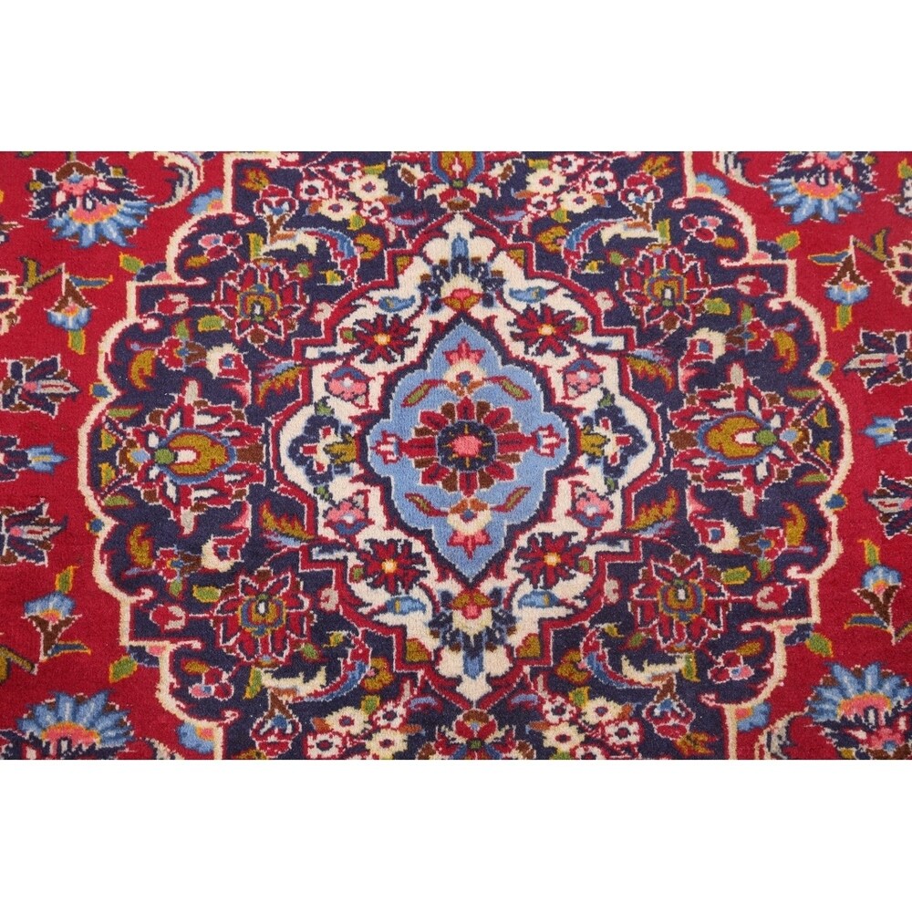 Medallion Handmade Genuine Wool Persian Area Rug For Living Room - 10'10" x 8'4"
