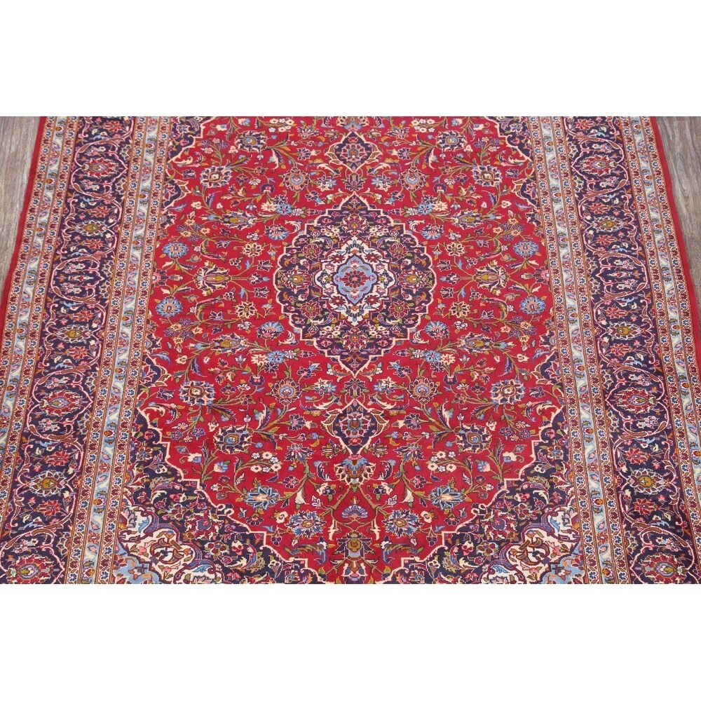 Medallion Handmade Genuine Wool Persian Area Rug For Living Room - 10'10" x 8'4"