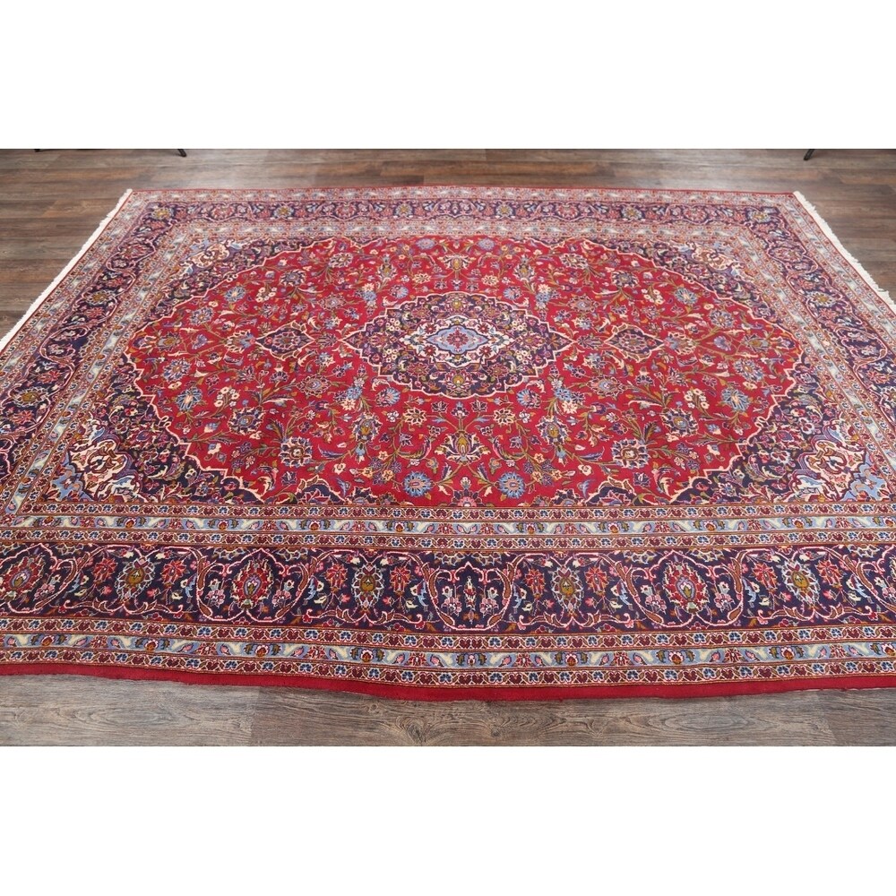 Medallion Handmade Genuine Wool Persian Area Rug For Living Room - 10'10" x 8'4"