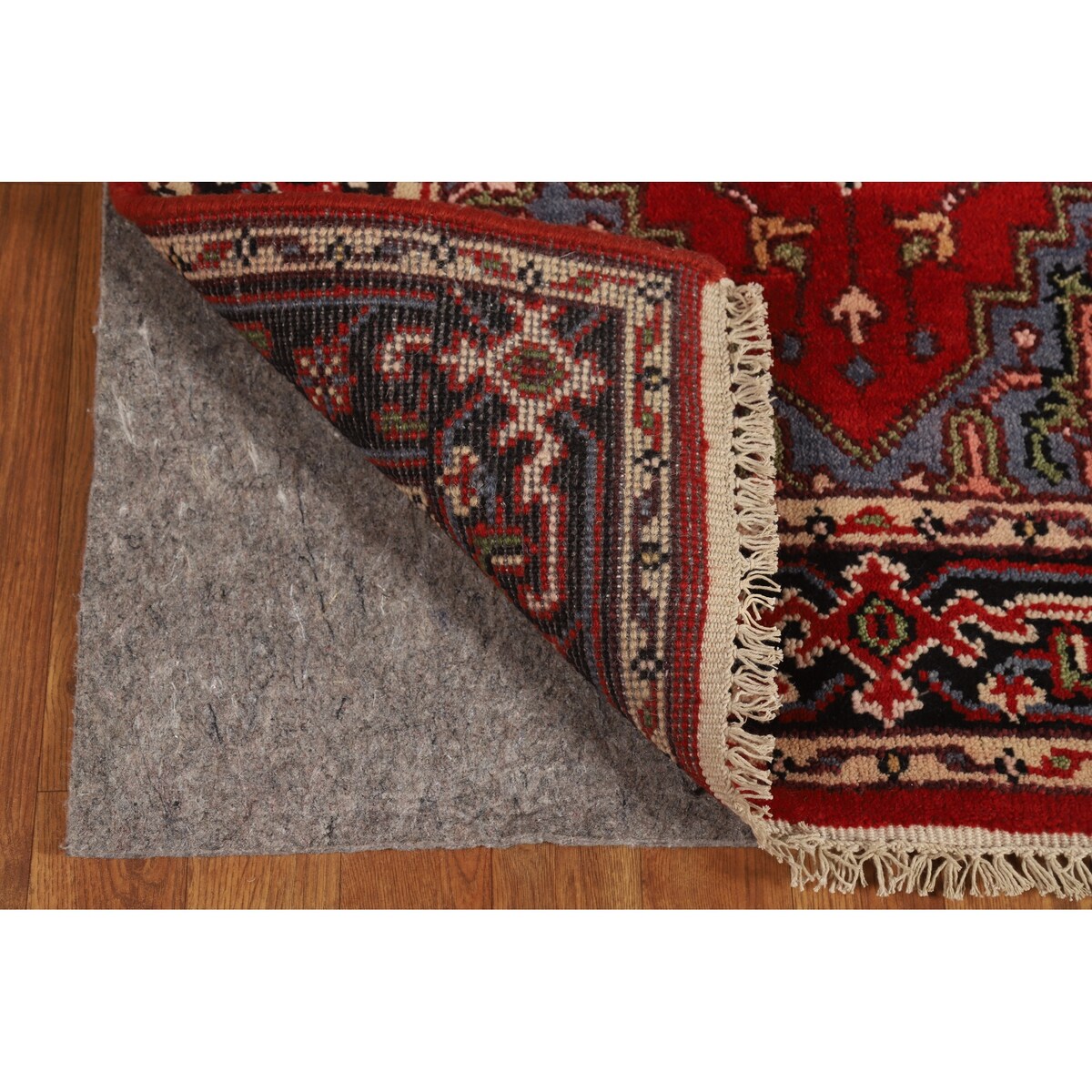 Medallion Heriz Serapi Indian Foyer Rug Hand-Knotted Wool Carpet - 3'0"x 4'10"