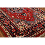 Medallion Heriz Serapi Indian Foyer Rug Hand-Knotted Wool Carpet - 3'0"x 4'10"