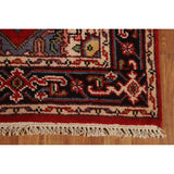 Medallion Heriz Serapi Indian Foyer Rug Hand-Knotted Wool Carpet - 3'0"x 4'10"