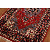 Medallion Heriz Serapi Indian Foyer Rug Hand-Knotted Wool Carpet - 3'0"x 4'10"