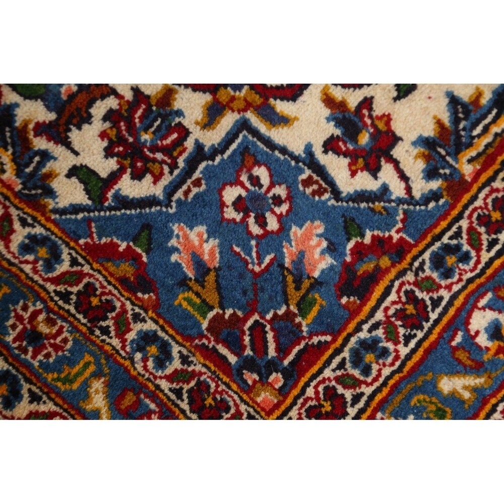 Medallion Kashan Persian Handmade Classical Area Rug - 12'11" x 9'8"