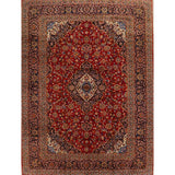 Medallion Kashan Persian Handmade Classical Area Rug - 12'11" x 9'8"