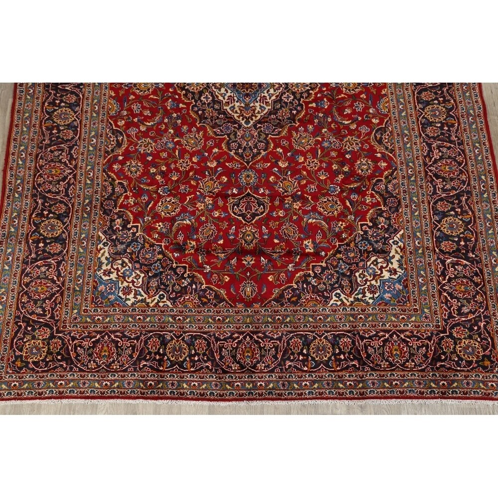 Medallion Kashan Persian Handmade Classical Area Rug - 12'11" x 9'8"