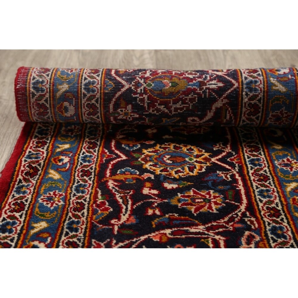 Medallion Kashan Persian Handmade Classical Area Rug - 12'11" x 9'8"