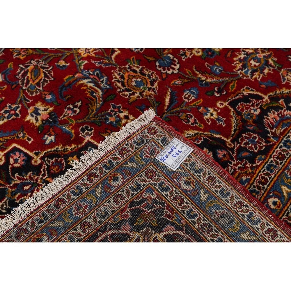 Medallion Kashan Persian Handmade Classical Area Rug - 12'11" x 9'8"