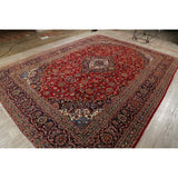 Medallion Kashan Persian Handmade Classical Area Rug - 12'11" x 9'8"