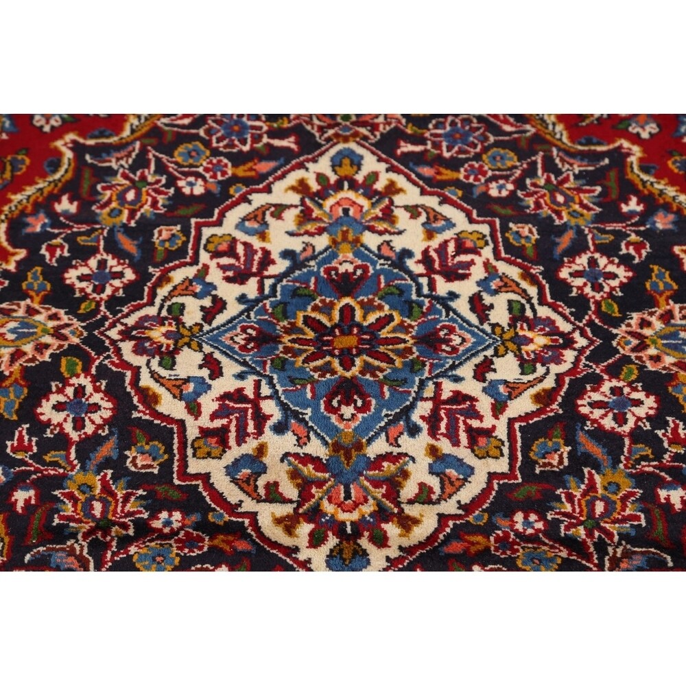 Medallion Kashan Persian Handmade Classical Area Rug - 12'11" x 9'8"
