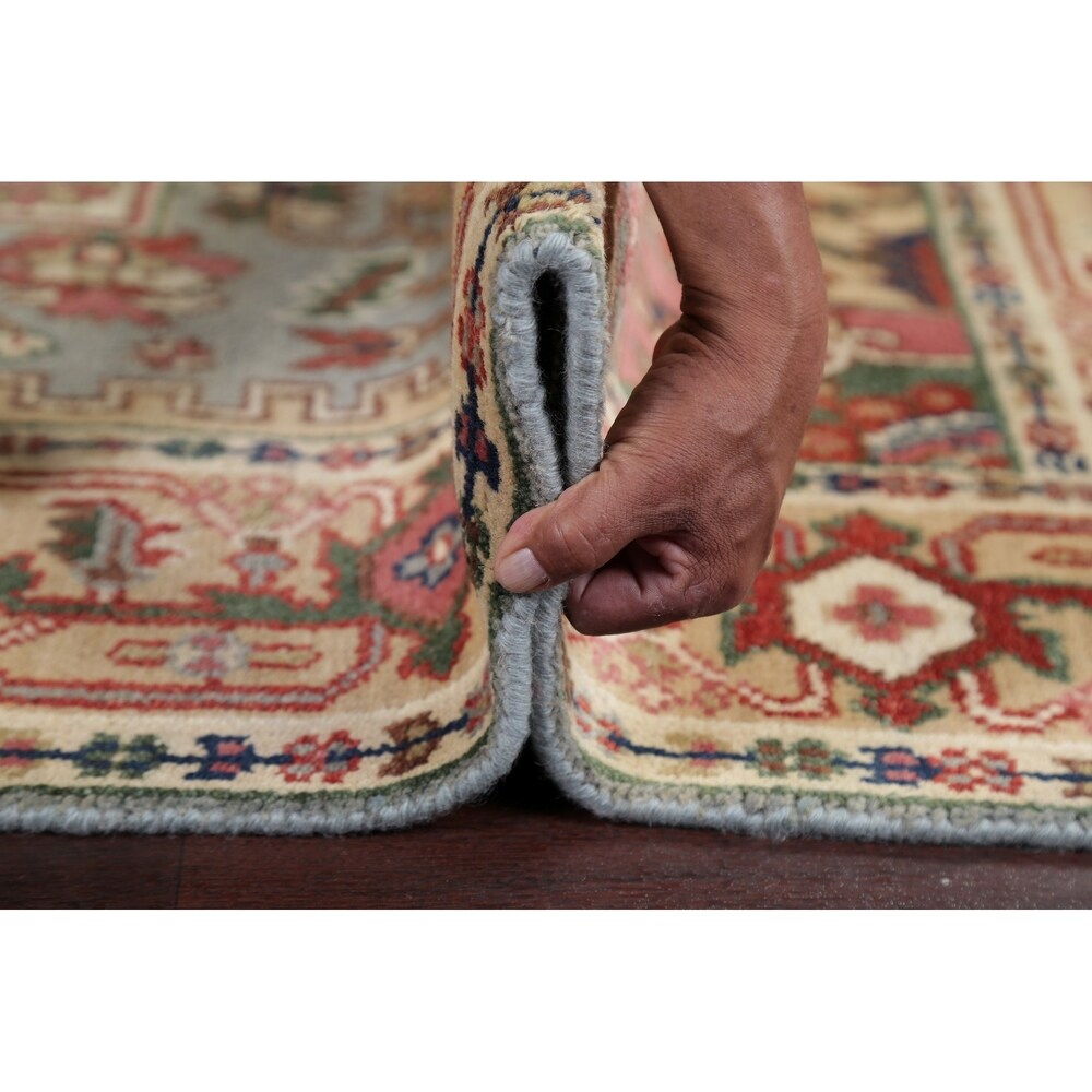 Medallion Rust Navy Heriz Serapi Geometric Area Rug Handmade Oriental - 5'11" x 8'9"