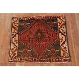 Medallion Shiraz Persian Vintage Square Rug Handmade Wool Carpet Pink - 2'0" x 1'10"