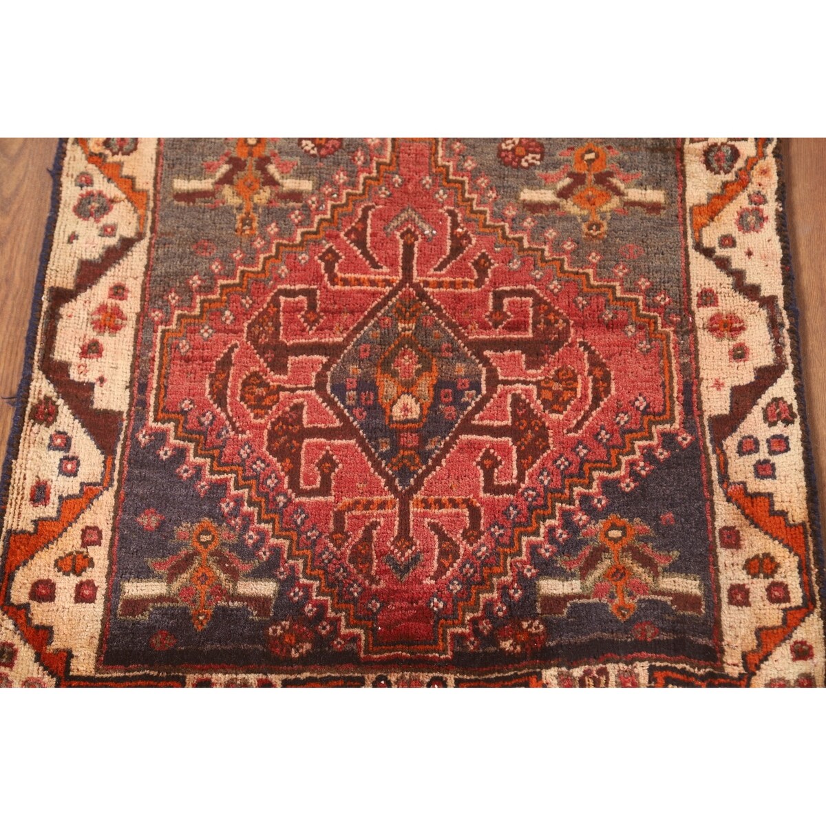 Medallion Shiraz Persian Vintage Square Rug Handmade Wool Carpet Pink - 2'0" x 1'10"