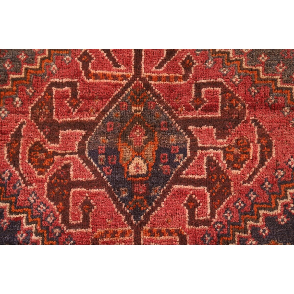Medallion Shiraz Persian Vintage Square Rug Handmade Wool Carpet Pink - 2'0" x 1'10"