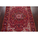 Medallion Vintage Hand Knotted Carpet Bordered Heriz Persian Area Rug - 11'1" X 7'10"