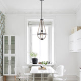 Medeia 11 Inch Matte Black Bohemian Glass Shade Pendant Ceiling Lighted